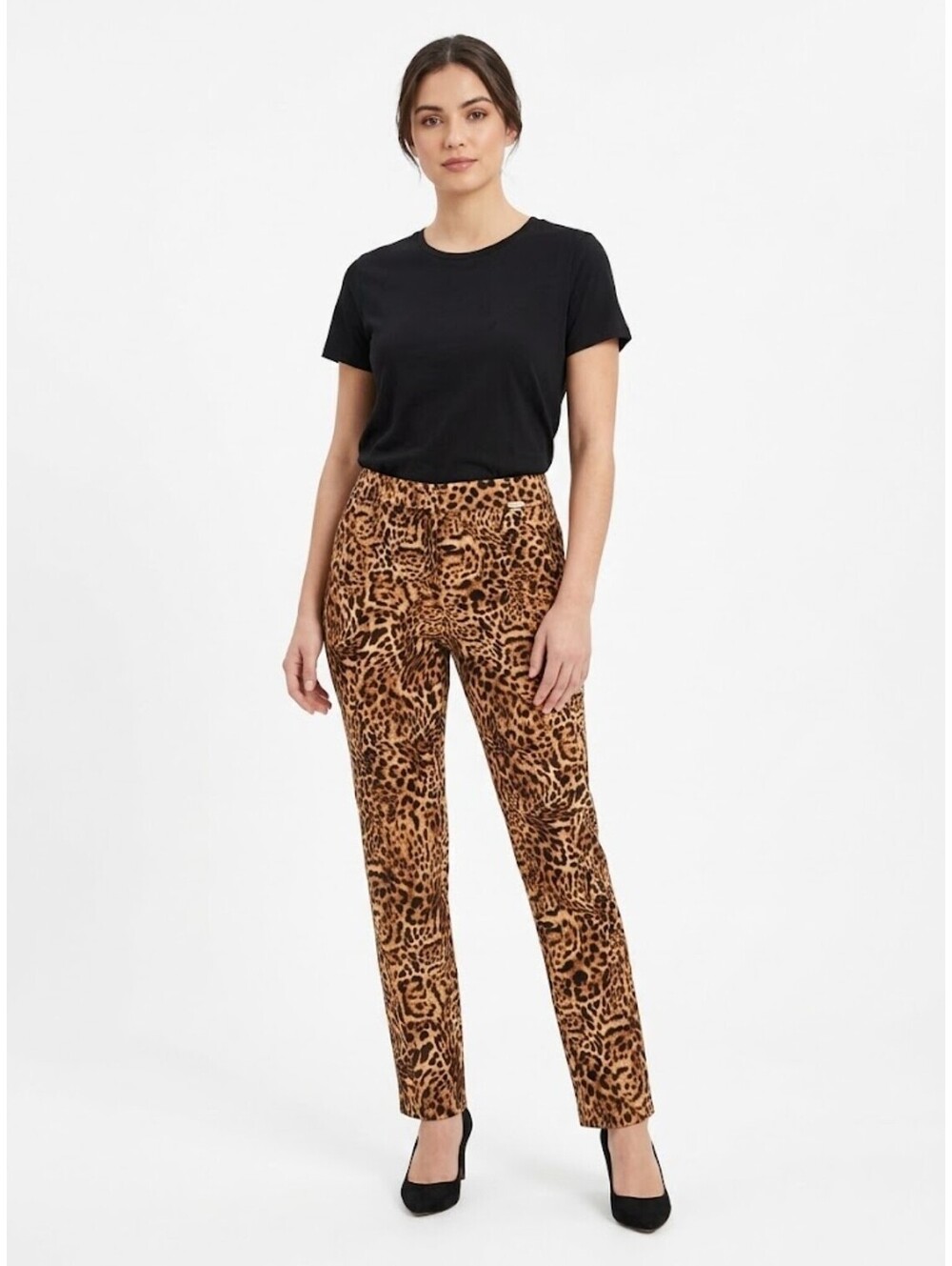 INC International Concepts Womens 12 Mid Rise Skinny Pants Leopard Animal Print